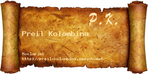 Preil Kolombina névjegykártya